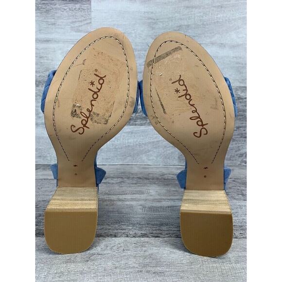 Splendid Womens Blue Suede Ankle Strap Block Heel Sandals Size 9 - Picture 8 of 8